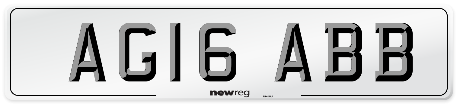 AG16 ABB Number Plate from New Reg